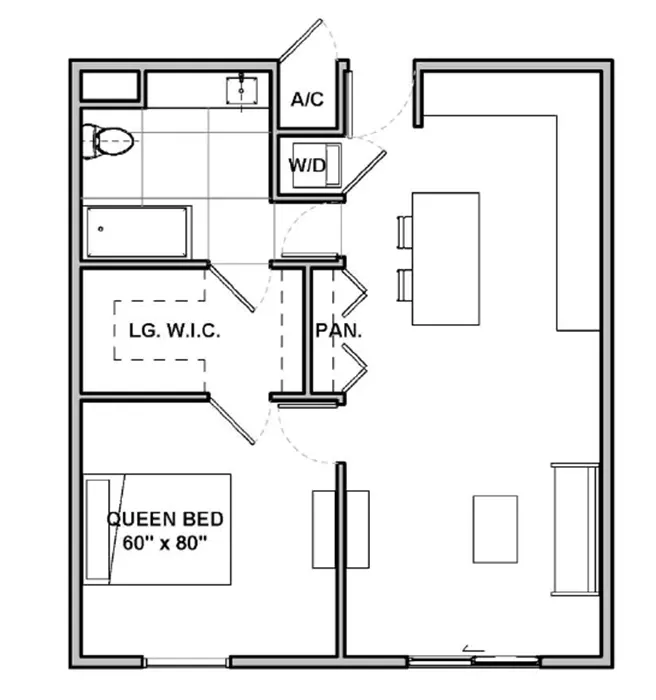 1 bedroom Homestead Commons floor plan